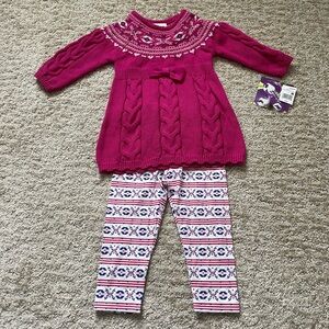 Baby Girls Blueberi Boulevard Size 2T Sweater & Leggings 2 Piece Set